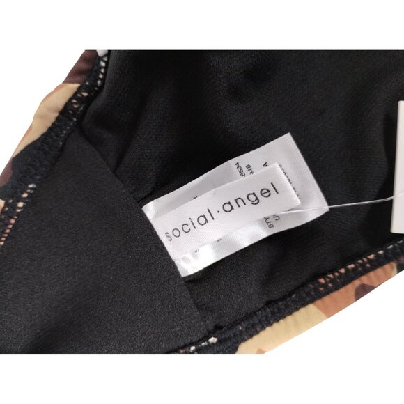 Social Angel Womens XL Brown Spotted Leopard Bikini Top - Picture 6 of 9